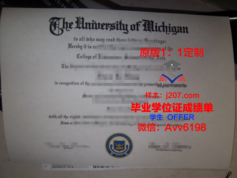 沃西本恩大学毕业证是什么模样
