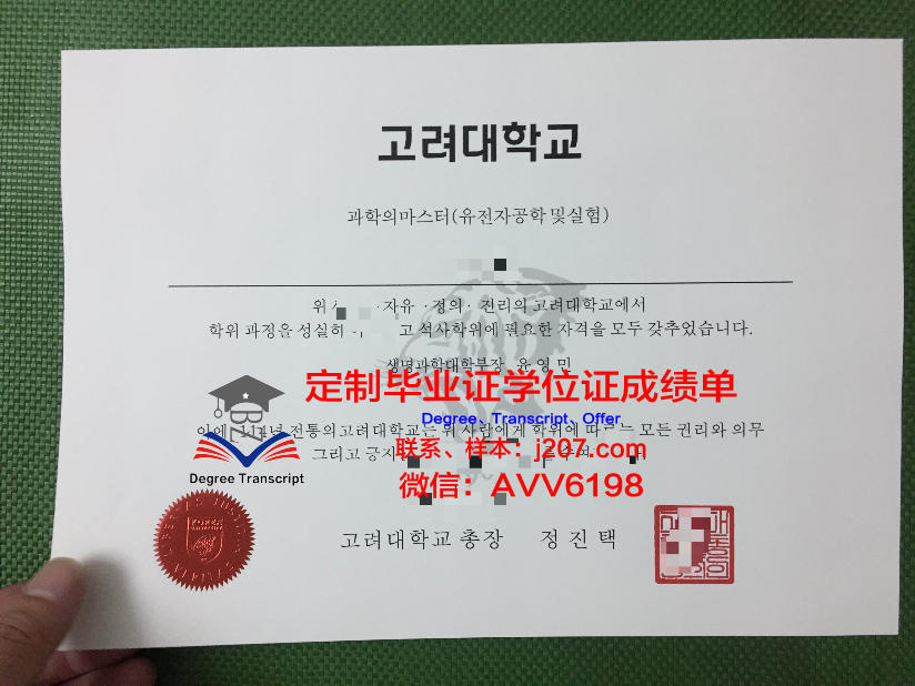 高丽大学毕业证原件(高丽大学毕业证书)
