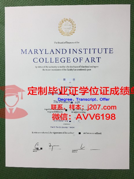 马里兰艺术学院毕业文凭