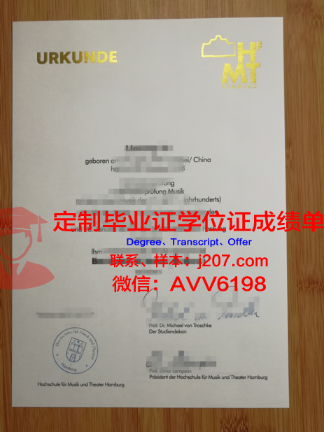 汉堡音乐与戏剧学院diploma证书(德国汉堡音乐与戏剧学院钢琴系)