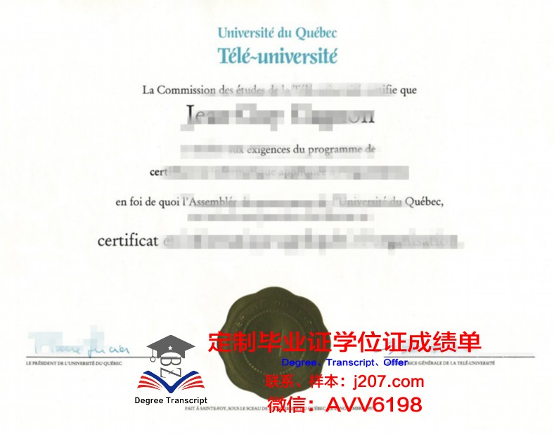 沃特伯格学院硕士毕业证书样本