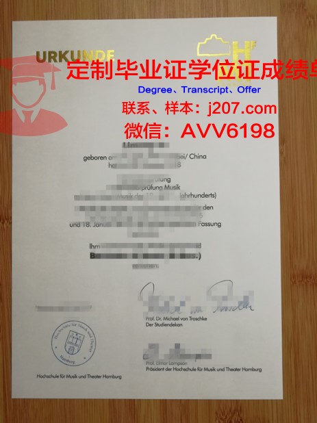 汉堡音乐与戏剧学院毕业证壳子(德国汉堡音乐与戏剧学院)