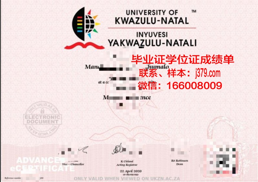 夸祖鲁-纳塔尔大学学生证