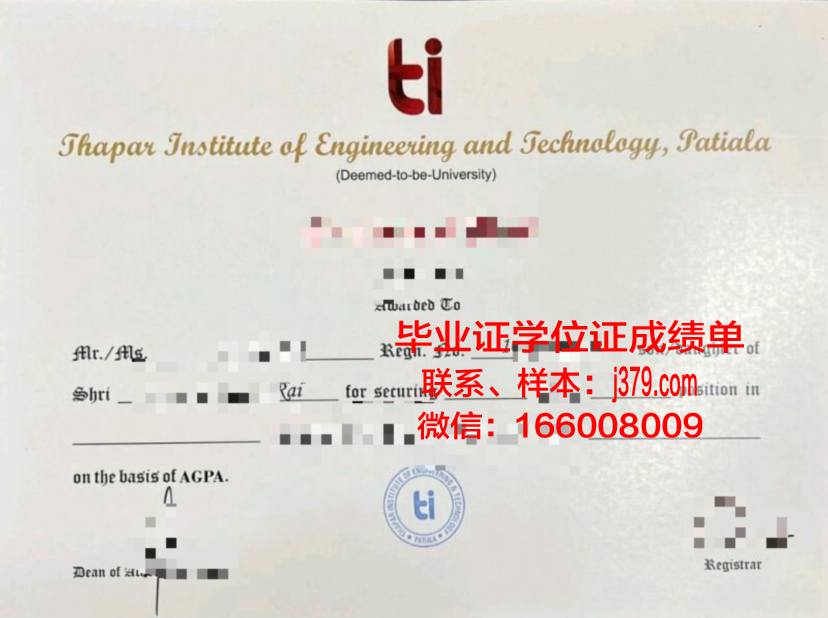 西兰商务与技术学院毕业证书模板