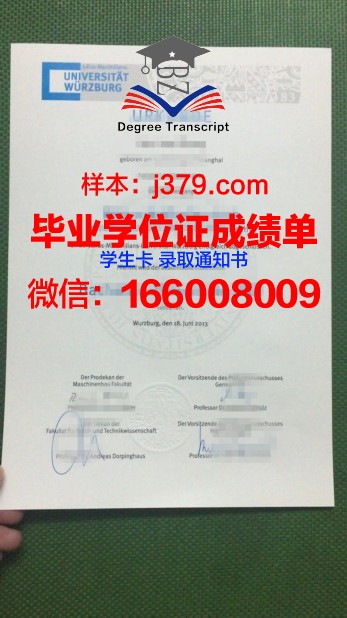 维尔茨堡大学毕业证学位文凭学历Diploma