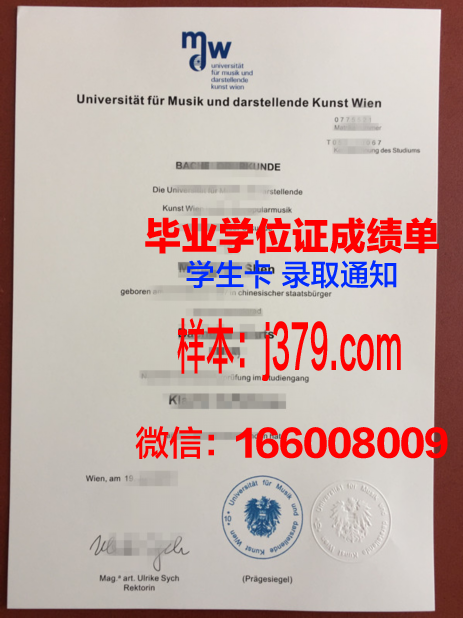 维也纳音乐与表演艺术大学毕业证学位证(维也纳音乐与表演艺术大学申请条件)