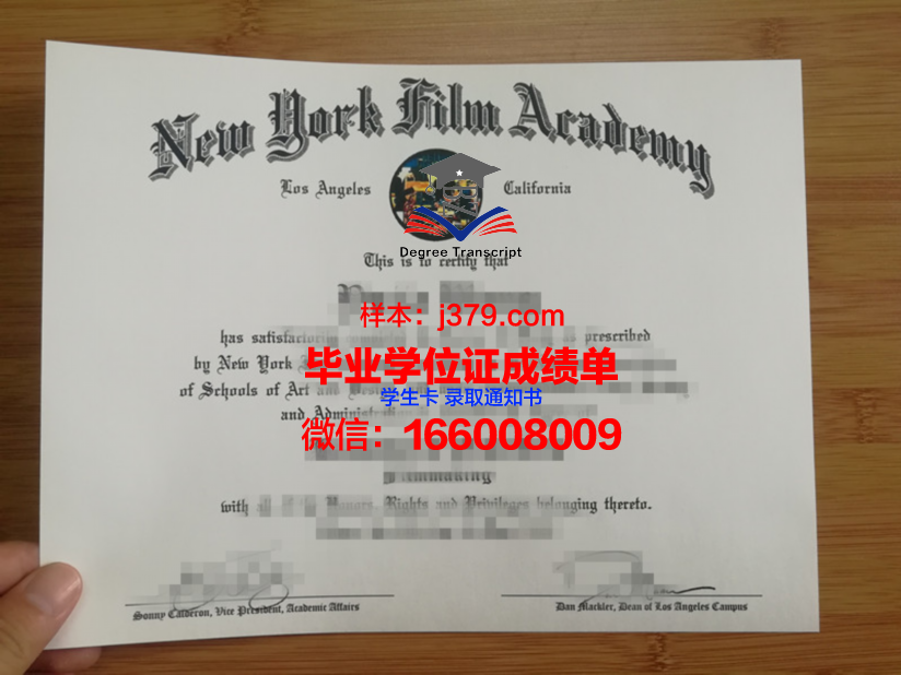 纽约电影学院   毕业证图片