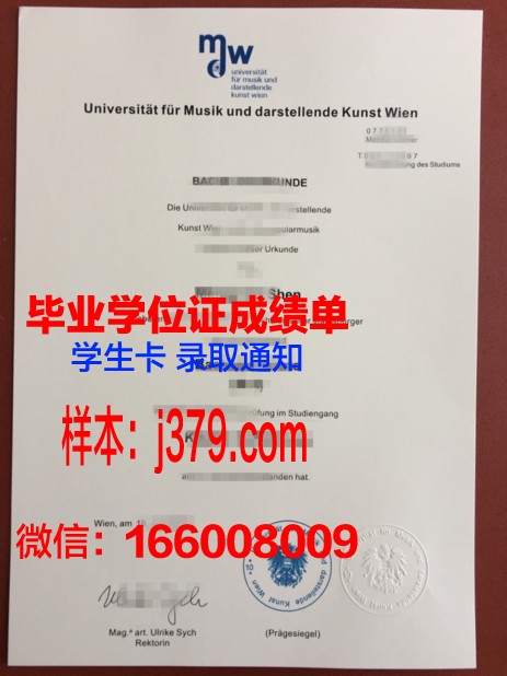 维也纳音乐与艺术市立大学毕业证(维也纳音乐学院毕业)