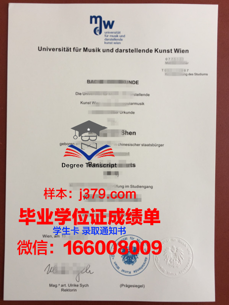 维也纳医科大学毕业学位