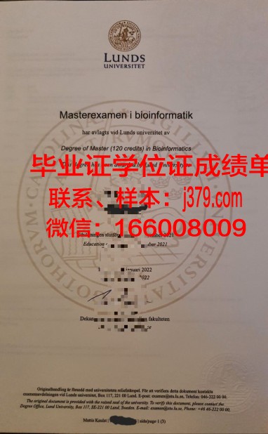 隆德大学毕业证书图片模板(隆德大学商学院)