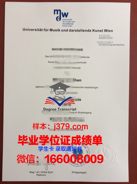 维也纳音乐与艺术市立大学研究生毕业证(维也纳音乐学院毕业)