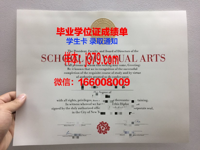 纽约视觉艺术学院毕业证图片School of Visual Arts Diploma